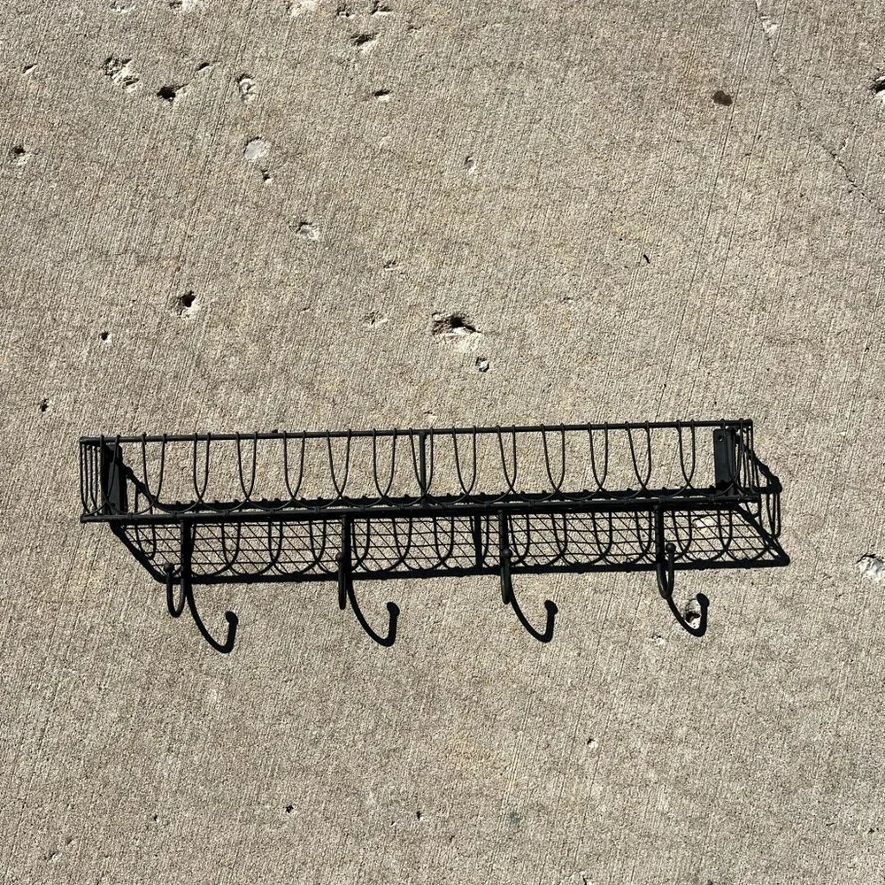 Basket shelf w/ hooks